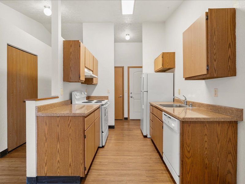 Kitchen from dining room, unit style 2B